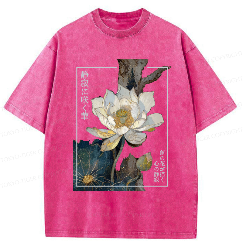 Tokyo-Tiger Blooming Lotus Japan Washed T-Shirt
