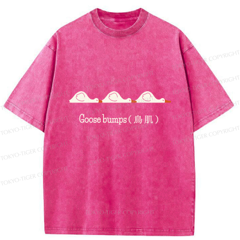 Tokyo-Tiger Funny Goose Bumps Washed T-Shirt
