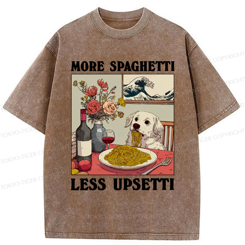 Tokyo-Tiger More Spaghetti Less Upsetti Dog Washed T-Shirt