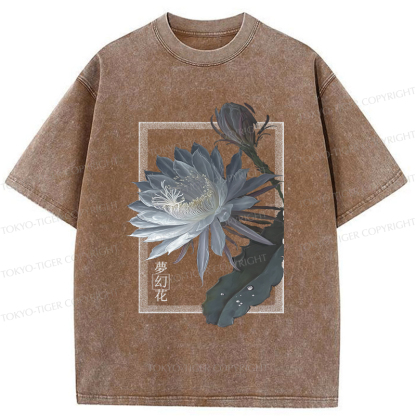 Tokyo-Tiger Japanese Hallucinogenic Epiphyllum Washed T-Shirt