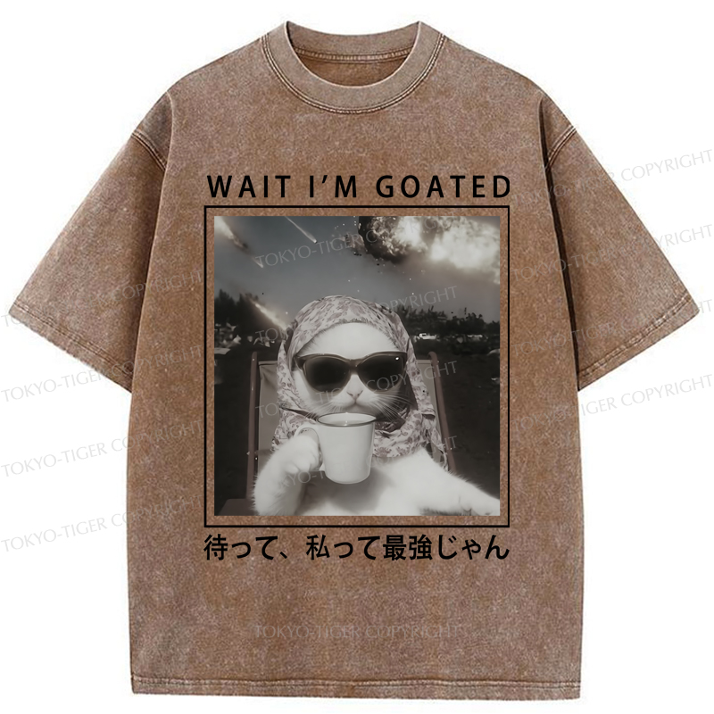 Tokyo-Tiger Elegant And Sarcastic Cat Washed T-Shirt
