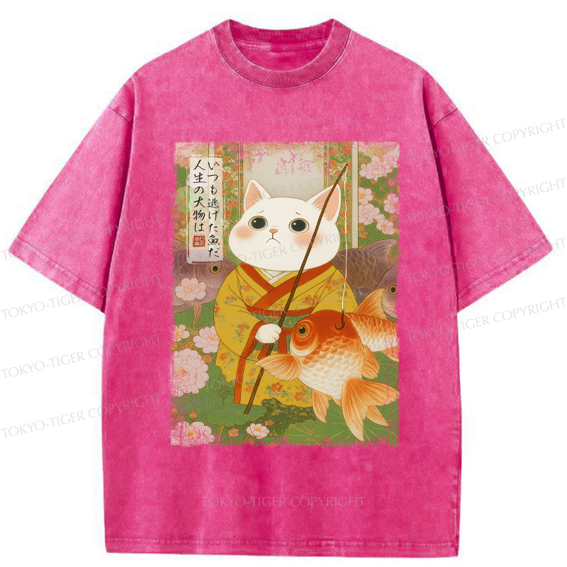 Tokyo-Tiger A Tale of Cat and Fish Washed T-Shirt