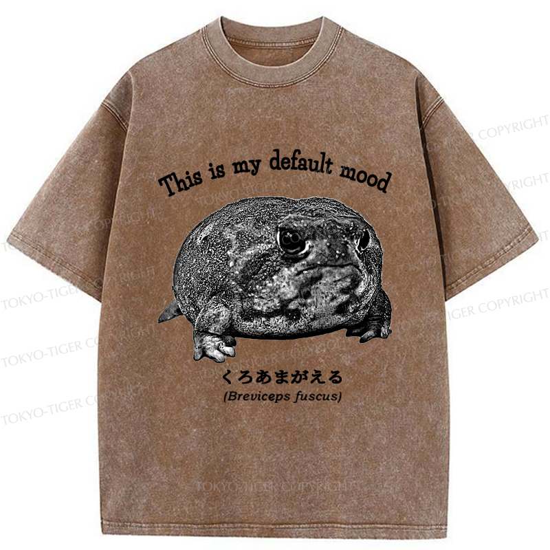 Tokyo-Tiger Funny Frog：This is My Default Mood Washed T-Shirt