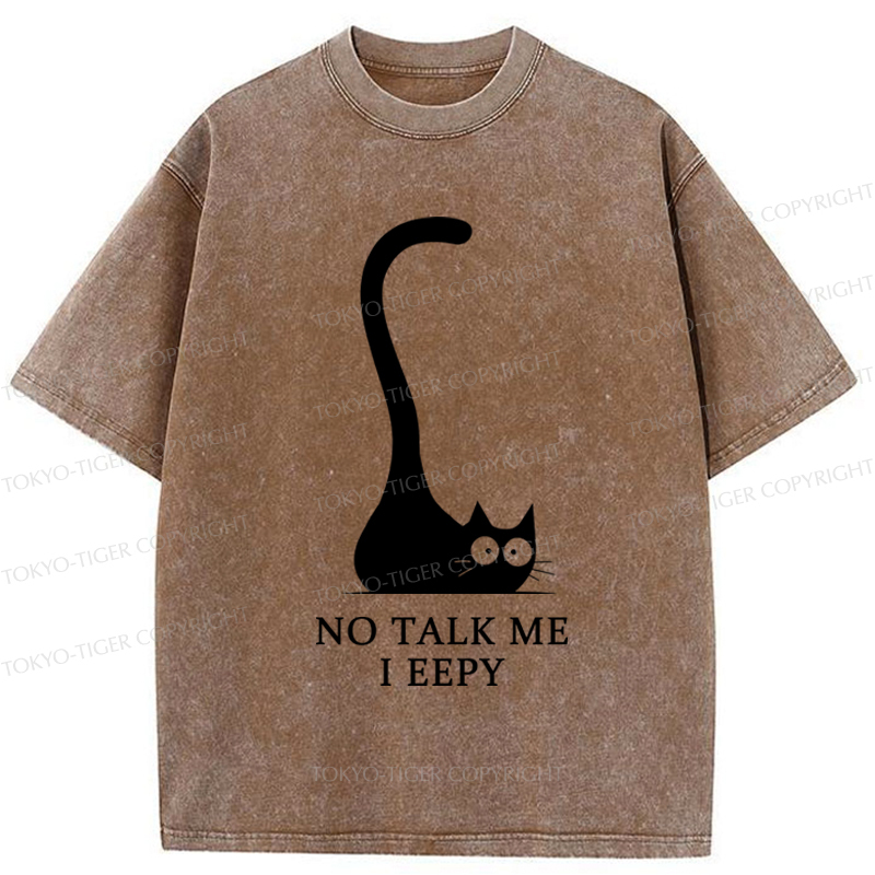 Tokyo-Tiger Cat Who Doesn't Want To Talk Washed T-Shirt