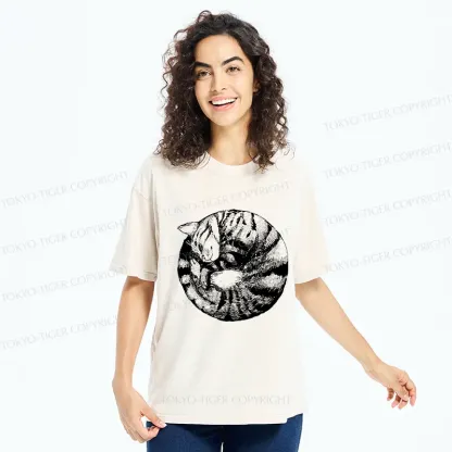 Tokyo-Tiger A Plate Of Cat Washed T-Shirt