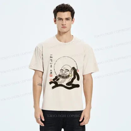 Tokyo-Tiger Funny Buddha Washed T-Shirt