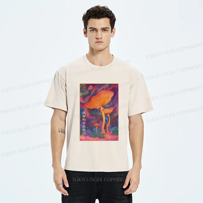 Tokyo-Tiger Magic Mushrooms Washed T-Shirt
