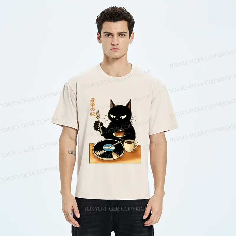 Tokyo-Tiger Cat Cutting A Record Cake Washed T-Shirt