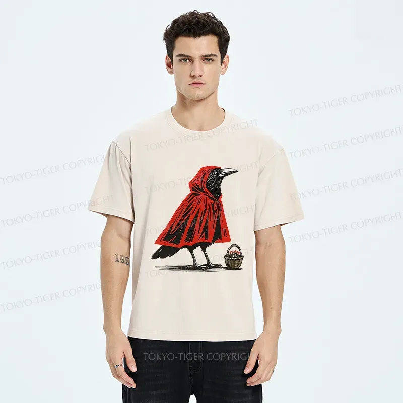Tokyo-Tiger Crow Selling Matches Washed T-Shirt