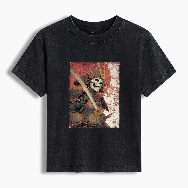 Tokyo-Tiger Samurai Under The Sakura Women's Washed T-shirt