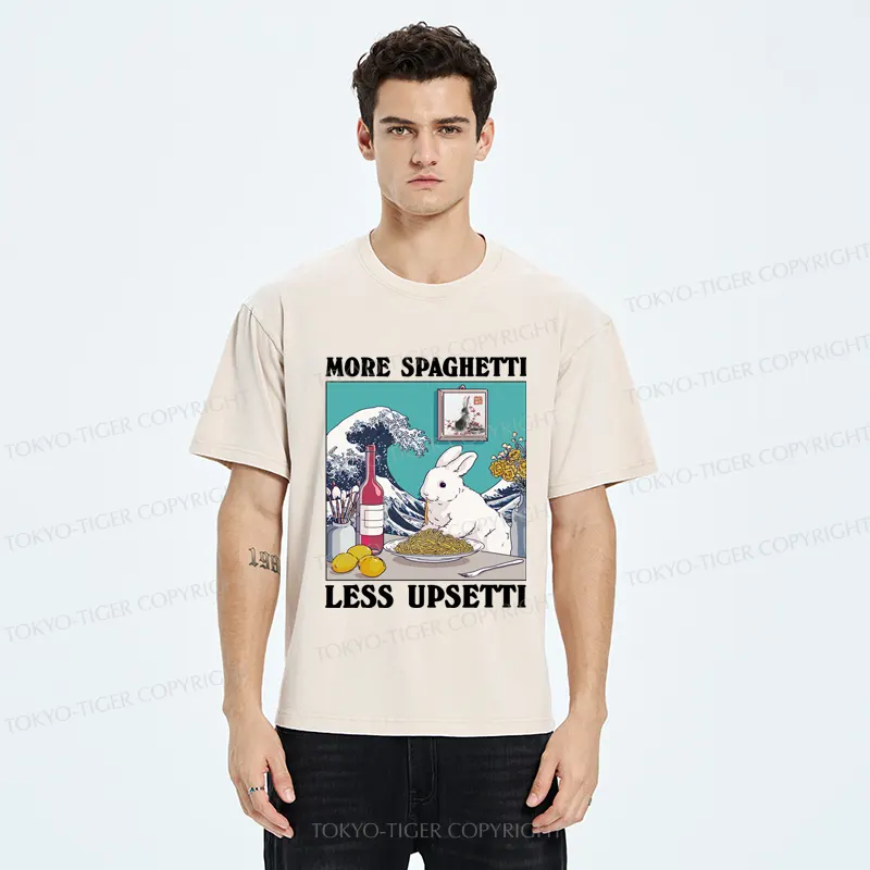 Tokyo-Tiger More Spaghetti Less Upsetti Rabbit Washed T-Shirt