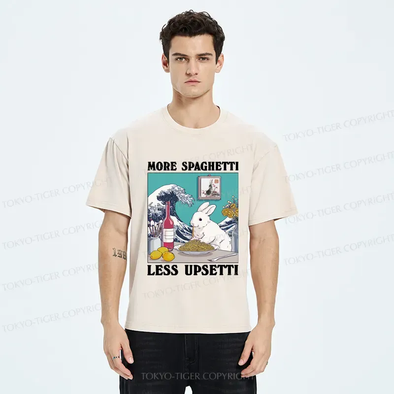 Tokyo-Tiger More Spaghetti Less Upsetti Rabbit Washed T-Shirt