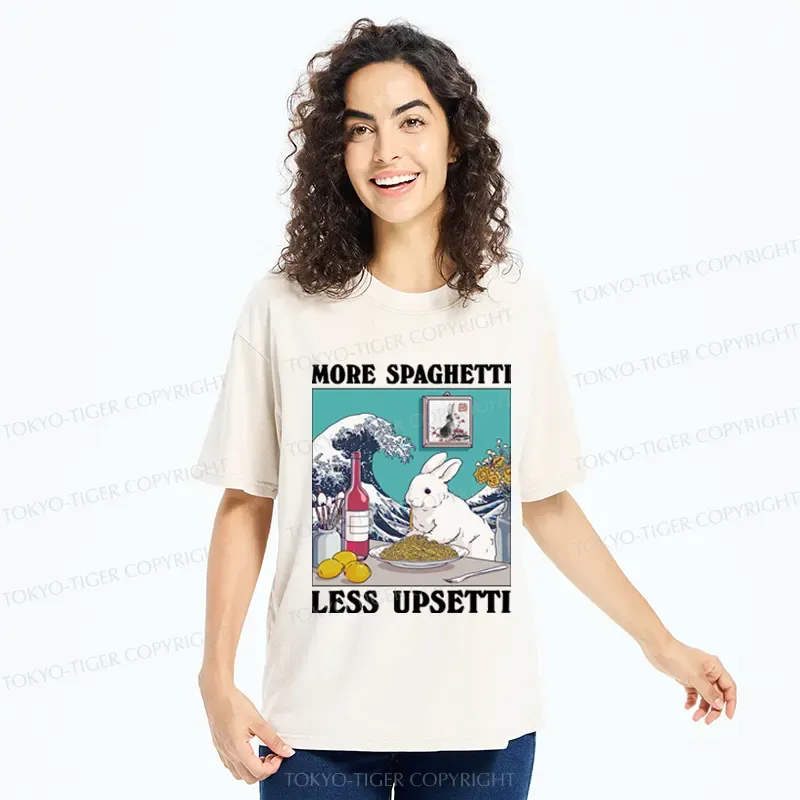 Tokyo-Tiger More Spaghetti Less Upsetti Rabbit Washed T-Shirt