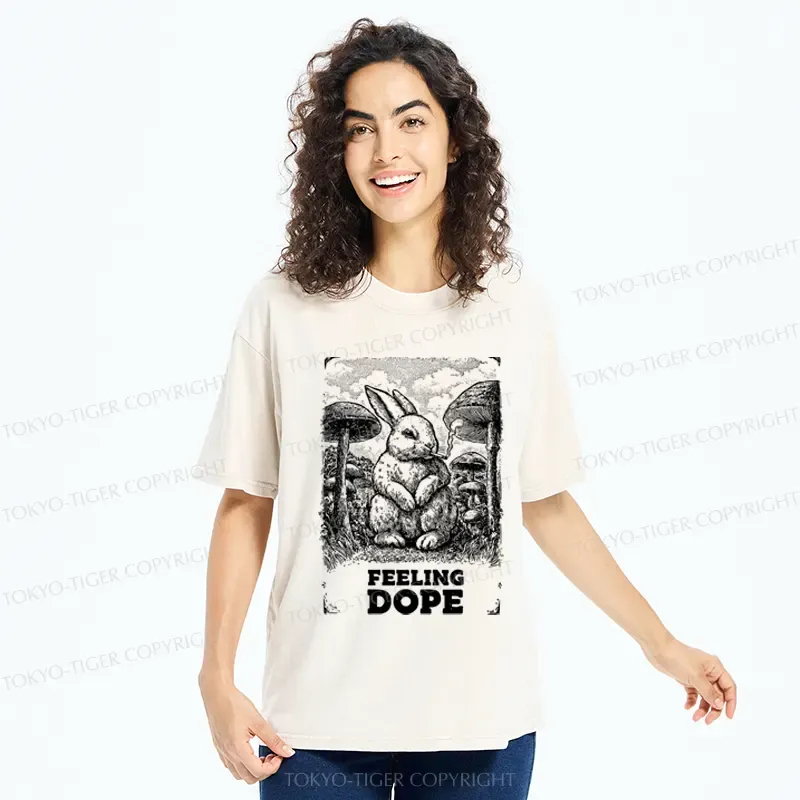 Tokyo-Tiger The Funny Rabbit is Dazed Washed T-Shirt