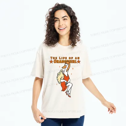 Tokyo-Tiger Funny Life of an Orangegirl Goose Washed T-Shirt
