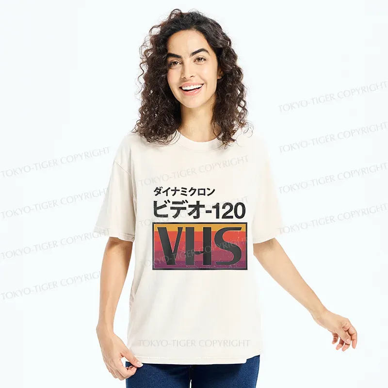Tokyo-Tiger Retro Japanese VHS Washed T-Shirt