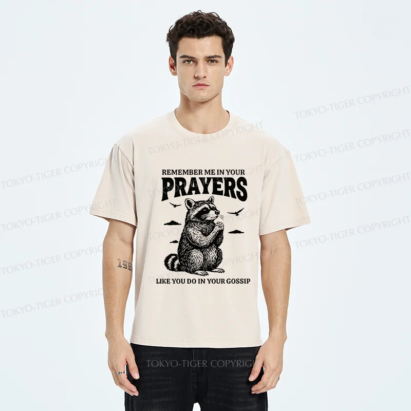 Tokyo-Tiger Raccoon Prayer Washed T-Shirt