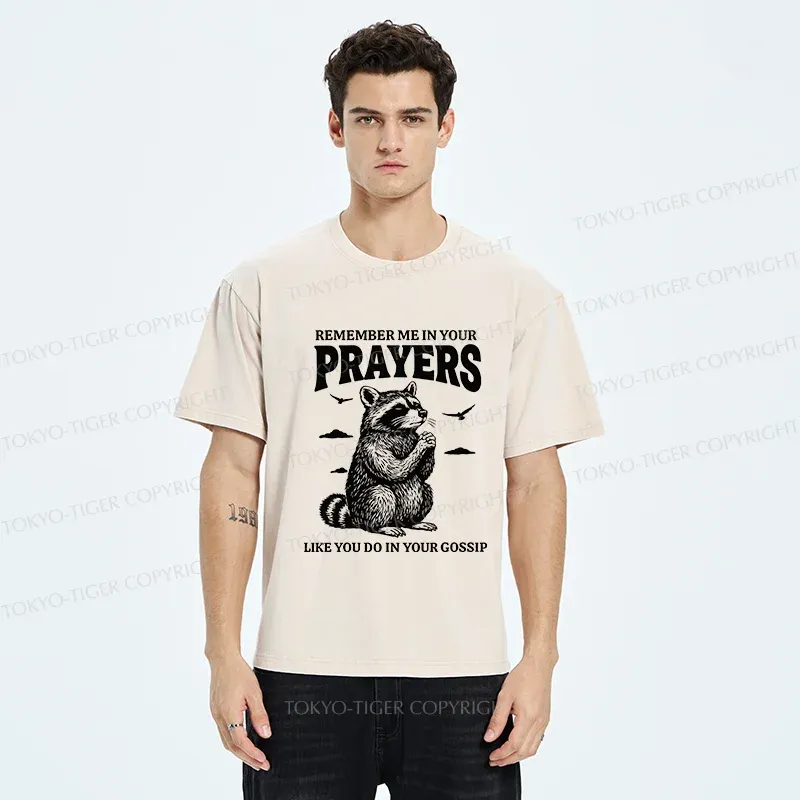 Tokyo-Tiger Raccoon Prayer Washed T-Shirt