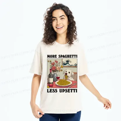 Tokyo-Tiger More Spaghetti Less Upsetti Dog Washed T-Shirt