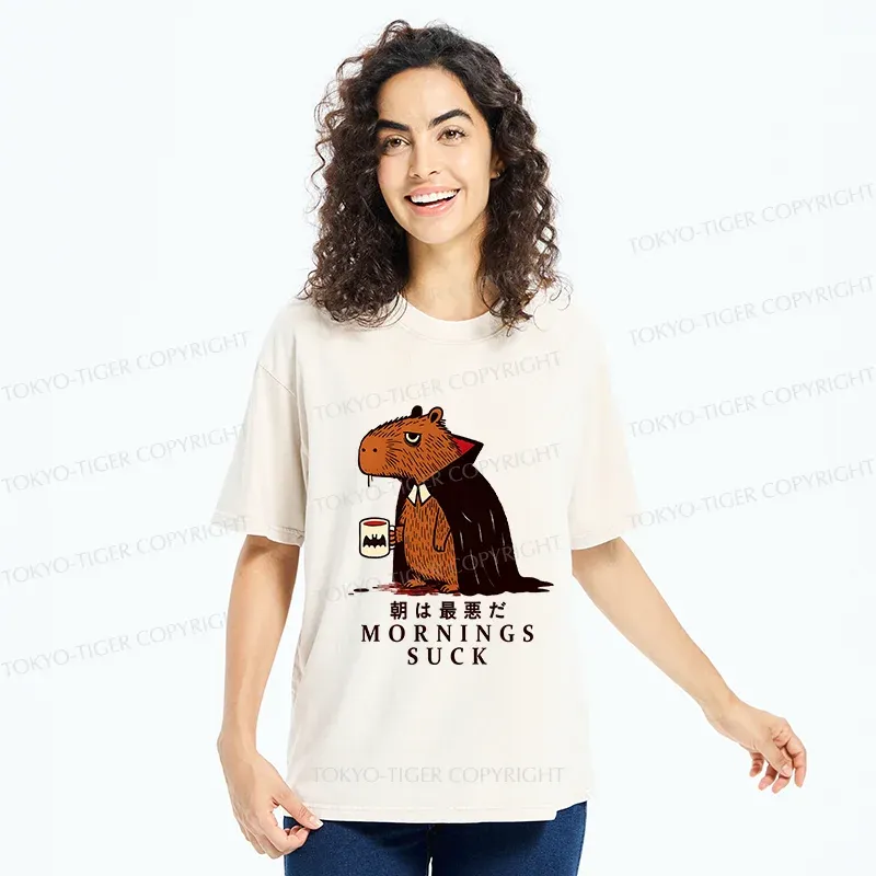 Tokyo-Tiger Vampire Capybara Washed T-Shirt