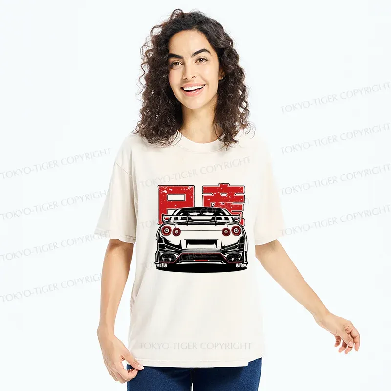 Tokyo-Tiger Japanese Classic Racing Washed T-Shirt