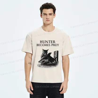 Tokyo-Tiger Cat Eats Shark Washed T-Shirt