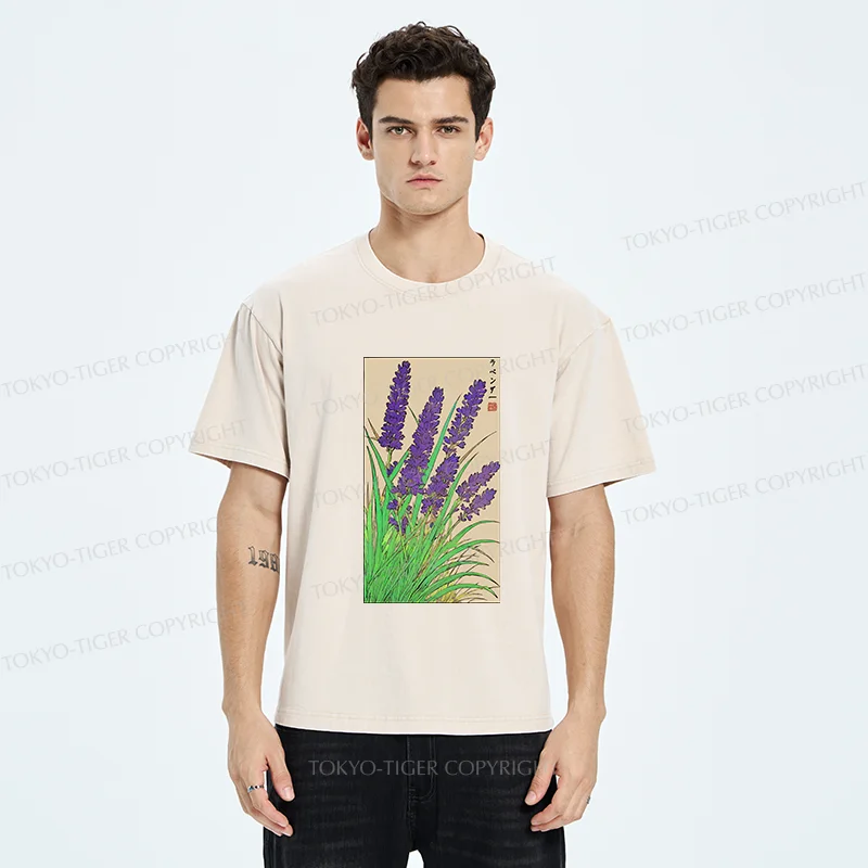 Tokyo-Tiger Japanese Lavender Washed T-Shirt