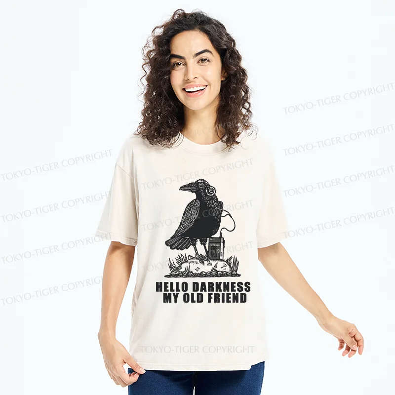 Tokyo-Tiger Crows Listening To Music Washed T-Shirt