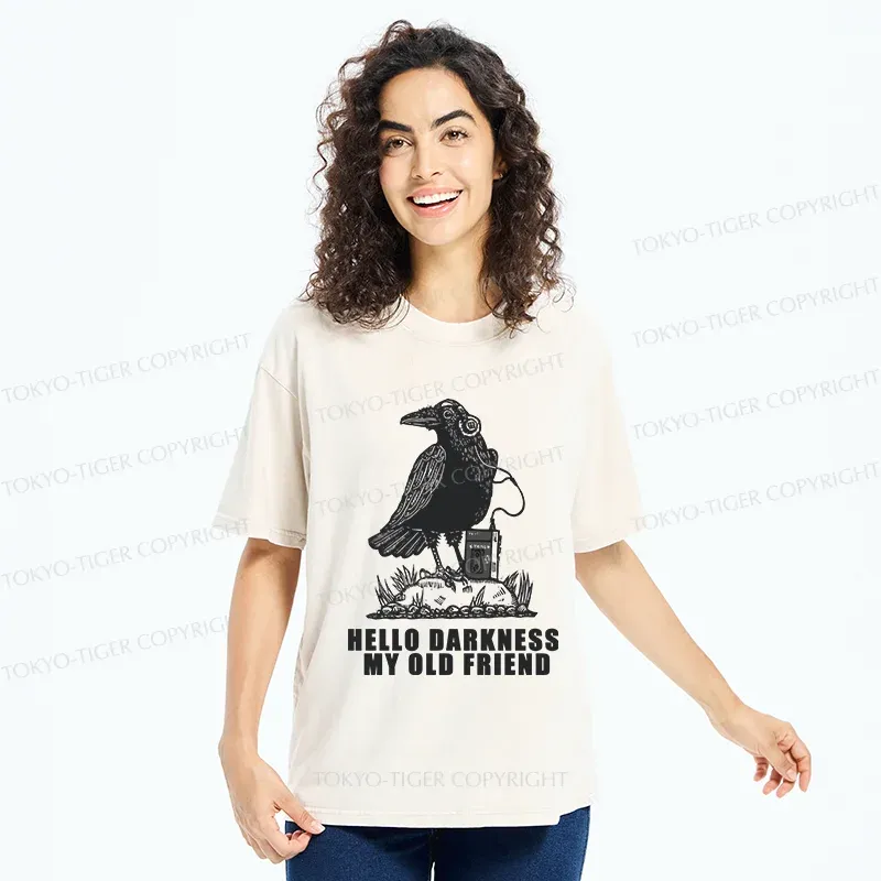 Tokyo-Tiger Crows Listening To Music Washed T-Shirt