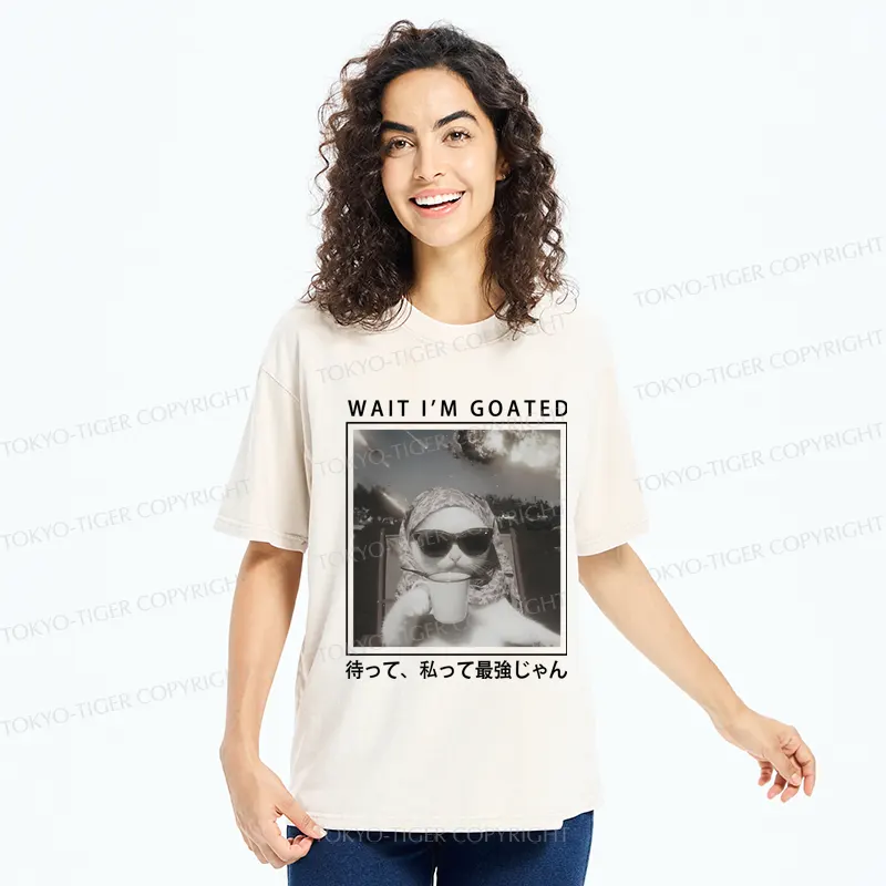 Tokyo-Tiger Elegant And Sarcastic Cat Washed T-Shirt