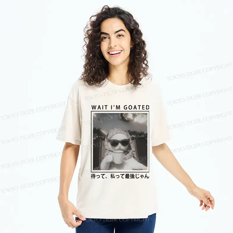 Tokyo-Tiger Elegant And Sarcastic Cat Washed T-Shirt