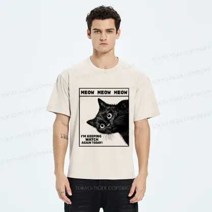 Tokyo-Tiger The cat says, 'I'm watching you.' Washed T-Shirt