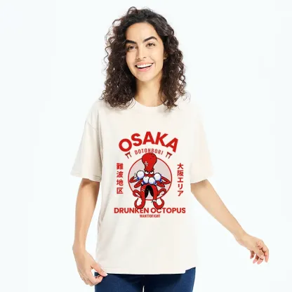 Tokyo-Tiger Osaka Octopus Monster Washed T-Shirt