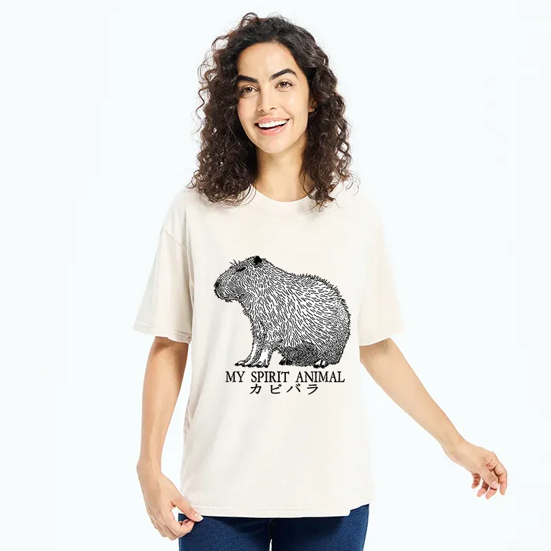 Tokyo-Tiger Capybara Spirit Washed T-Shirt