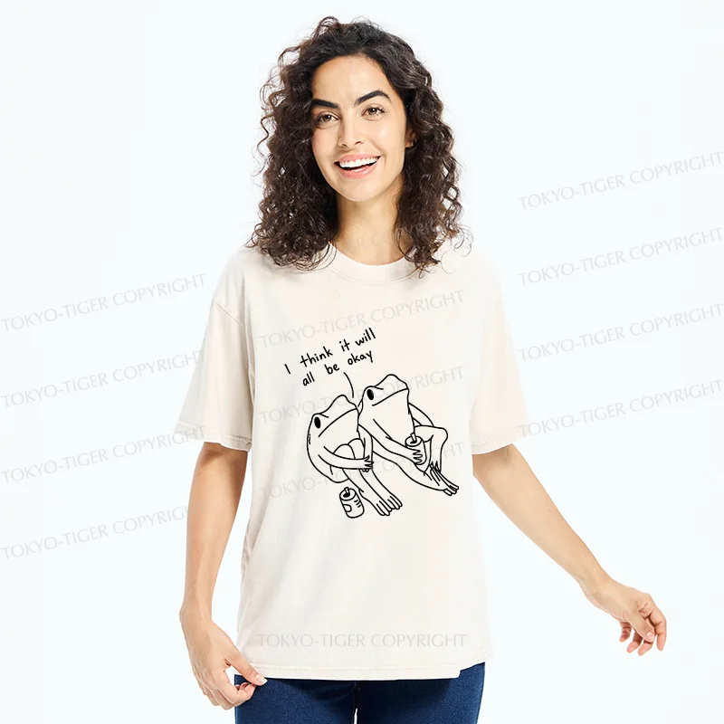 Tokyo-Tiger Frogs Talk About The Future Washed T-Shirt