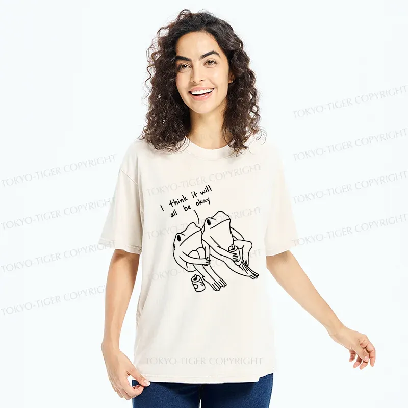 Tokyo-Tiger Frogs Talk About The Future Washed T-Shirt