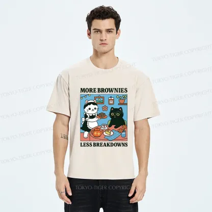 Tokyo-Tiger Cat Dessert Shop Washed T-Shirt