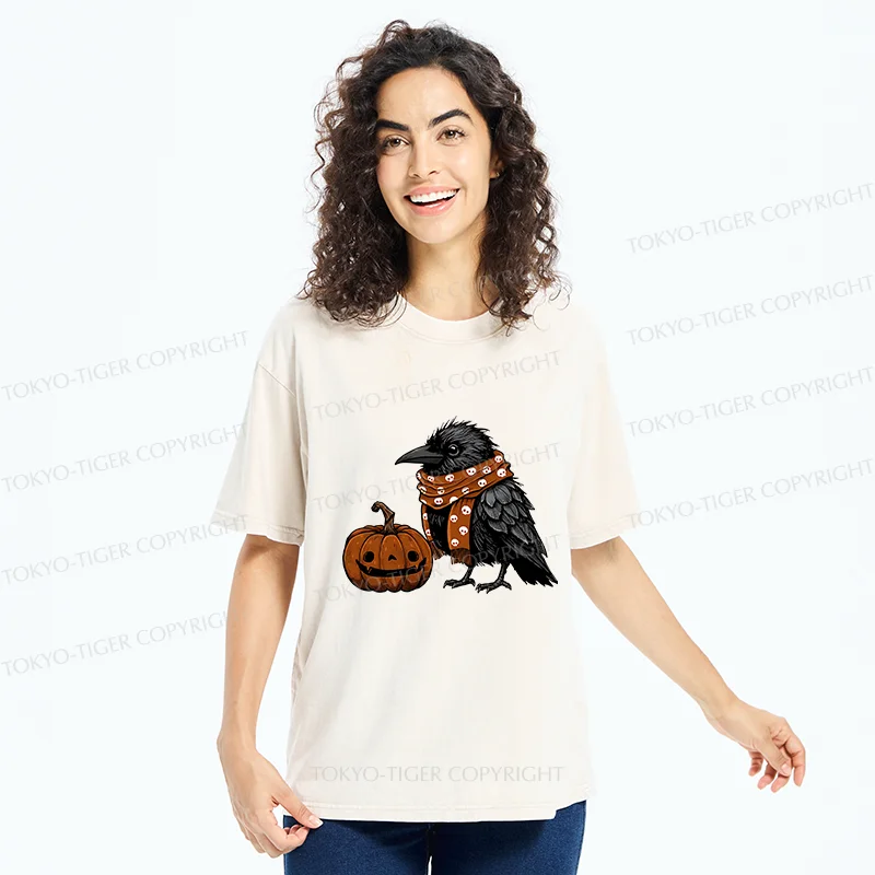 Tokyo-Tiger Christmas Crow Washed T-Shirt