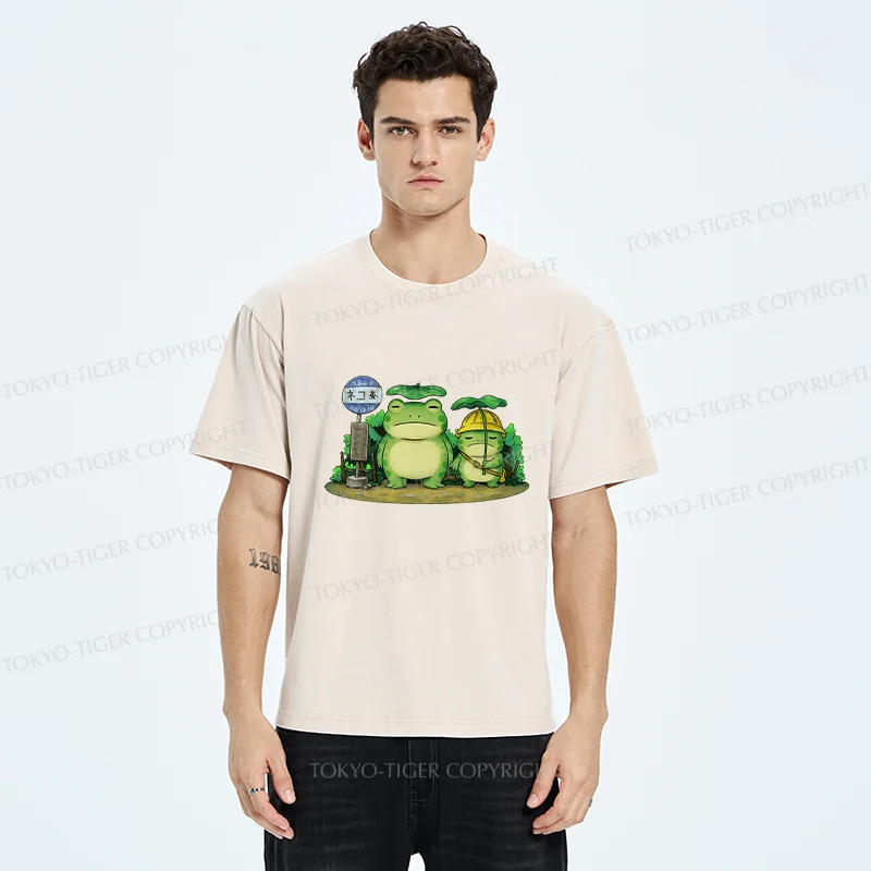 Tokyo-Tiger My Neighbor Frog Washed T-Shirt