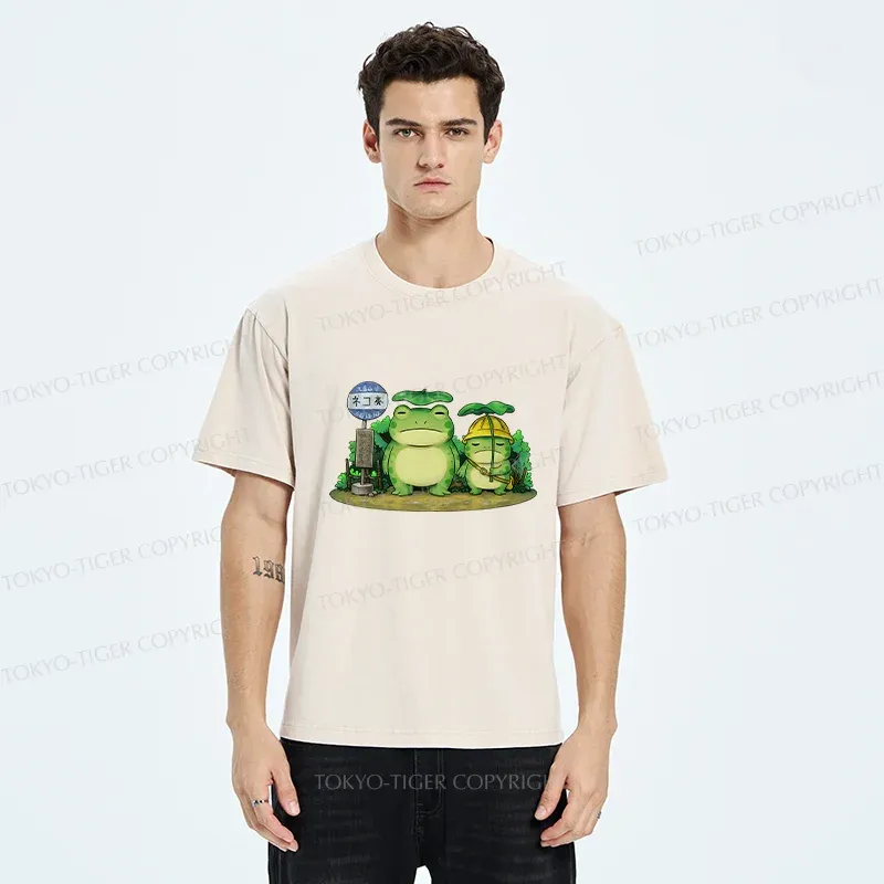 Tokyo-Tiger My Neighbor Frog Washed T-Shirt