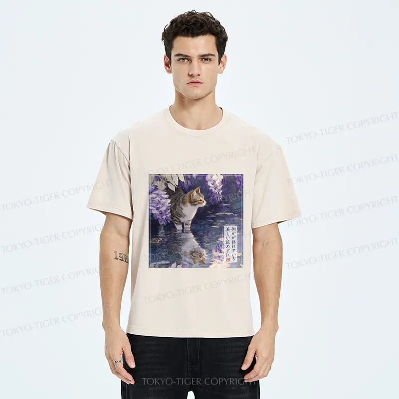Tokyo-Tiger The Secrets of Wisteria Blooms Washed T-Shirt