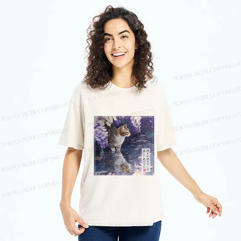 Tokyo-Tiger The Secrets of Wisteria Blooms Washed T-Shirt