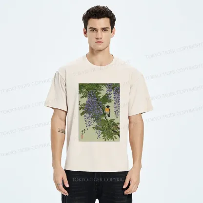 Tokyo-Tiger Wisteria Painting Washed T-Shirt