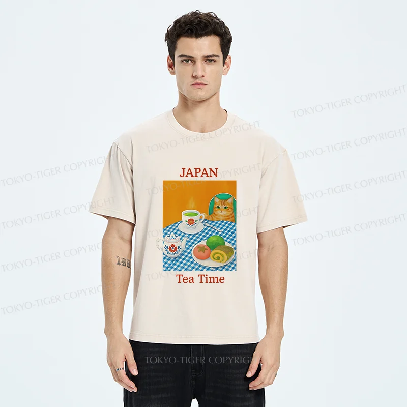 Tokyo-Tiger Japanese Afternoon Tea Washed T-Shirt