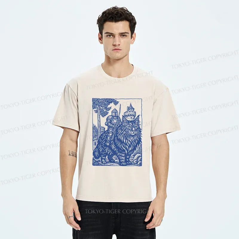 Tokyo-Tiger Cat And Knight Washed T-Shirt