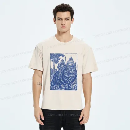 Tokyo-Tiger Cat And Knight Washed T-Shirt