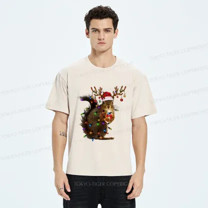 Tokyo-Tiger Christmas Squirrel Washed T-Shirt