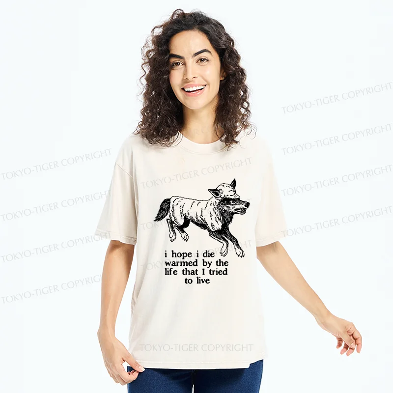 Tokyo-Tiger A Wolf In Sheep's Clothing Funny Washed T-Shirt
