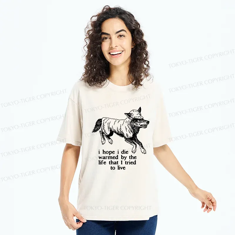 Tokyo-Tiger A Wolf In Sheep's Clothing Funny Washed T-Shirt