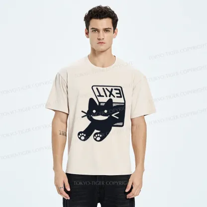 Tokyo-Tiger Cat Is Escaping Washed T-Shirt